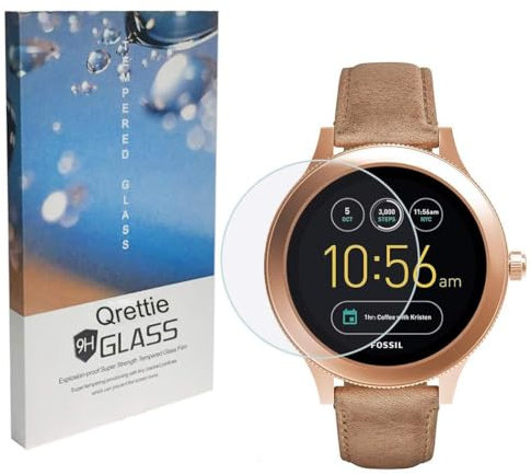 Qrettie Lot de 3 films protecteurs d'écran en verre trempé pour Fossil Q Venture Gen 3 Dureté 9H pour Fossil Q Venture Smart Watch Film de protection d'écran anti-rayures et anti-bulles