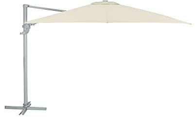 Dehner Ampelschirm Zypern, eckig, mit UV-Schutz 80+, 264 x 300 x 300 cm, Aluminium/Polyester/Stahl, Creme