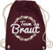 Turnbeutel Rucksack - JGA Junggesellenabschied Frauen - Team Braut Blumenkranz - Bride Crew - Unisize - Bordeauxrot - hen party accessories brauttaschen jungesselnabschied bridemaid beutel