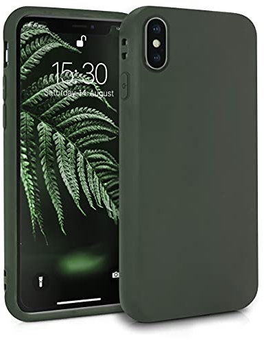 MyGadget Hülle kompatibel mit iPhone XS Max - robuste Handyhülle TPU Case Slim Silikonhülle - Back Cover Kratzfest Schutzhülle matt Olivgrün