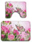 Badematten-Set, 2-teilig, rutschfest, WC-Vorleger und WC-Vorleger, rosa Blumen, Schmetterlinge, Zen-Floral