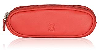 Lakeland Leather Custodia per occhiali in vera pelle, unisex, doppia coppia, Rosso, Taglia unica