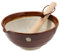 TIKUSAN Mortier et pilon Ripple Ridge en céramique (Suribachi et Surikogi) avec bec verseur 18 cm Fabriqué au Japon (marron)