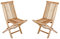 SAM Teak-Holz Klappstuhl, Menorca, 2er Set, zusammenklappbarer Hochlehner aus Massivholz, Balkon, Terrasse oder Garten, Braun