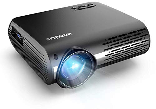 Vidéoprojecteur WiMiUS 7000 lumens Full HD 1920 x 1080P Support vidéo 4K 4D ± 50° Correction électronique Projecteur LED pour Home cinéma Smartphone Compatible Fire Stick, Xbox