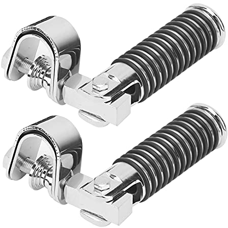 Repose pieds de Moto, 1 Paire de Support de Repose pieds de Pince de Moto pour Protection de Barre de Collision Moteur 1in (Argent) cale pied moto