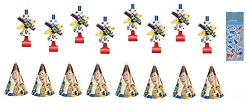 Toy Story Geburtstagsparty-Zubehör, Dekoration, Set mit Hüten und Blowouts