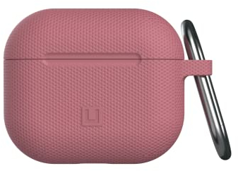 U by UAG [U] Dot Silikon Case für die Apple AirPods 2021 Hülle - [Soft-Touch Silikon, Karabinerhaken, Lightning Anschluss Abdeckung, Status LED sichtbar, Wireless-Charging kompatibel] - dusty rose