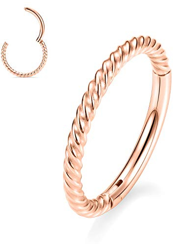 Nasenringe 18 Gauge Nasenring Creolen für Frauen - 18g Nase Creolen Septum Schmuck aus Chirurgenstahl - Septum Ring und Clicker - 10mm