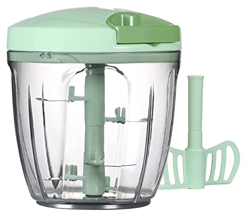 Cambom Manual Food Chopper Pull String Chopper Hand Pull Garlic Chopper, Whisk and Smoothie Blender, 900ml BPA Free