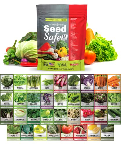 Survival Garden Heirloom Seeds, Victory Garden Seeds - 35 Varieties, 17,000+ Vegetable and Fruit Seeds for Planting Great Emergency Preparedness Items and Bugout Bag Supplies Gear by Gardeners Basics
