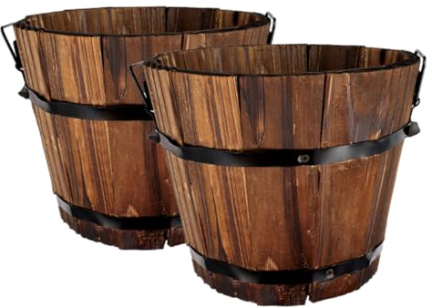 YARNOW 2stücke Deko Sukkulenten Blumentopf Aus Holz Vintage Pflanzgefäß Für Garten Und Balkon Langlebig Für Pflanzenliebhaber Robuste Bauweise