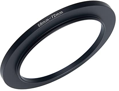 BETUYESS 58 mm auf 72 mm Kamera-Filterring Step-Up-Ring-Filteradapter für alle Marken 72 mm UV-ND CPL Filter, Aluminium, Schwarz