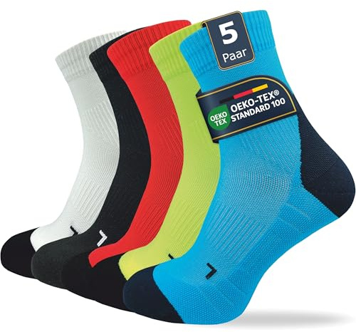 GAWILO 5 Paar Herren Laufsocken mit Kompression | Sportsocken | Anti-Blasen Schutz | Atmungsaktiv & Feuchtigkeitsregulierend
