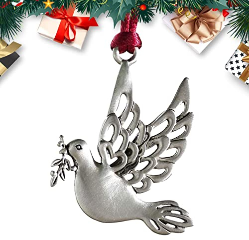 Weihnachtsbaumschmuck aus Zinn | Metallanhänger für Ornament – Handwerk hängende Dekoration mit rotem Se für Heimparty-Dekorationen