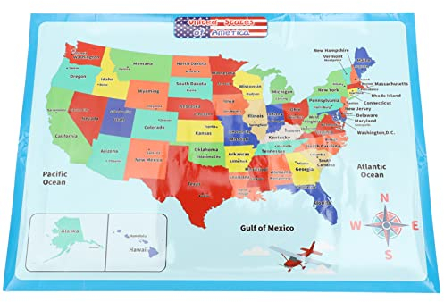 NUOBESTY Usa-Karte Usa-Karte Weltkarte Poster Bildungsposter Für Kinder Klassenzimmerdekorationen Vorschulunterricht Lehrerbedarf