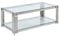 Vente-unique Pascal MORABITO-Mesa de Centro de Cristal Templado y Acero Inoxidable - Cromado - NOMELANO de Pascal MORABITO