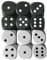 Spieltz 6 Schwarze + 6 weiße Würfel aus Holz für Brettspiele, 16 mm, produziert in Deutschland