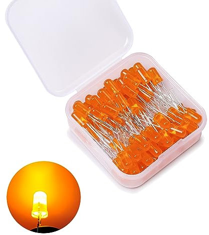 5mm Diodes Led, Orange Diodes Électroluminescentes Led 80 Pièces, Bi-pin Haute Luminosité Diodes Diffuses Lampe Led Ampoule Composants Électroniques