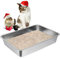 LIHONG Petite boîte à litres, en acier inoxydable, pour petits chats, hamsters, lapins et hamsters, sans odeur, anti-adhésif, facile à nettoyer (18 L x 13,5 l x 4 H, M)