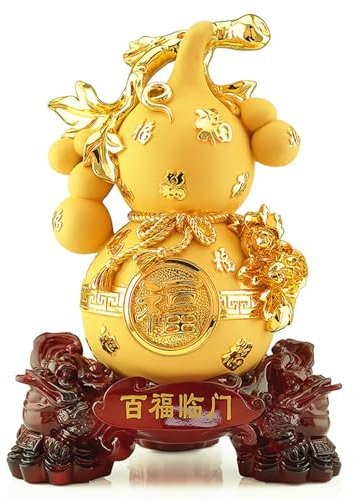 VIDECOR Statuen, Glückskürbis-Ornamente, Kürbis-Hausgarten-Dekoration, Bieten Perfekte Glücks- und Reichtumsdekoration für Ihr Zuhause und Büro,Medium