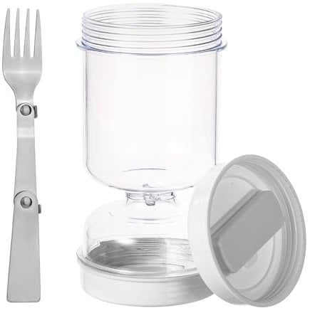 lasuroa Pickle Jar, Pickle Container with Strainer Lids and Fork Leak Proof Pickle Juice Separator White Food Storage Keeper Hourglass Design Pickle and Olives Holder for Fridge
