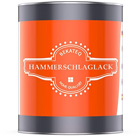 BEKATEQ Hammerschlaglack Blau, 1 Liter I 3in1: Rostschutz, Grundierung & Lackierung für innen & außen I Hammerschlagfarbe, Metallschutzlack, Hammerschlag Effektlack LS-590