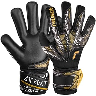 Reusch Torwarthandschuhe Kinder Jugendliche | Fingerschutz | starker Grip & Stabilität | atmungsaktiv | für Training & Spiel | Naturrasen & Kunstrasen | Attrakt Silver NC Finger Support Junior
