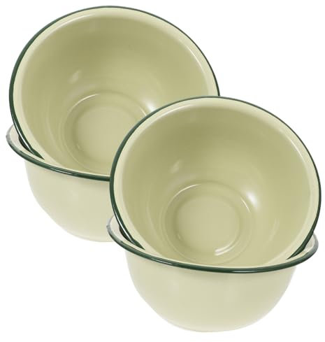 Milisten 12 Stk Emaille Schüssel Campingschüssel Gsi-camping Speiseöl Topf Lagerküche Suppenschüsseln Aus Emaille Suppenschüssel Aus Emaille Campinggeschirr Ramen-becken Mit Deckel Teller