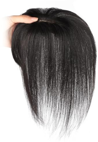 Haartopper 9,8 Zoll langes Haar Topper für dünne Haare Frauen Seidenbasis Clip in Haarverlängerungen Natural sucht täglich Gebrauch natürlicher Schwarz