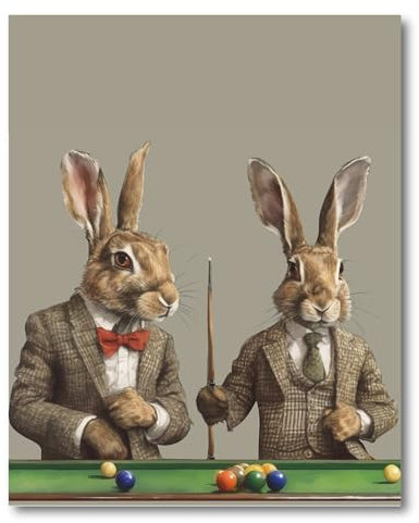 Designed By Lorna Aquarell Sporting Snooker Hares Country Wandkunstdruck, gerahmtes Bild oder ungerahmt (8x10 ungerahmter Druck)