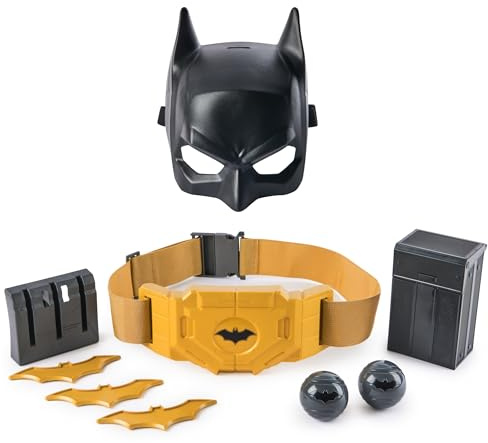 DC Comics Batman, Ausrüstungsgürtel, Batarangs und Rauchpellets, Halloween-Kostüm für Kinder, Rollenspiel-Spielzeug für Jungen und Mädchen ab 4 Jahren