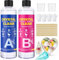 Resina Epossidica Trasparente 474ml/16oz, Kit Completo 1:1 Con Indurente per Creazioni Artistiche, Rivestimento Superfici, Modellismo