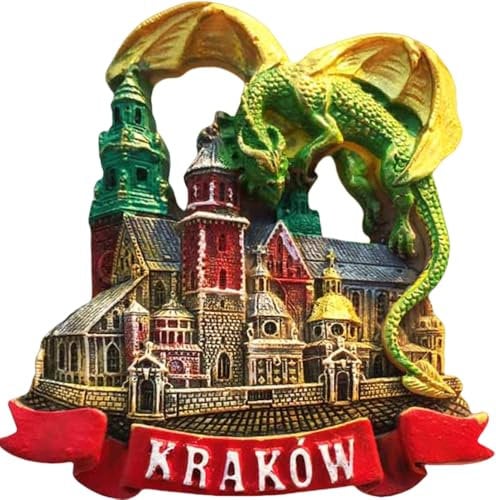 3D Krakow Poland Fridge Magnet Tourist Souvenir Refrigerator Decoration Magnet Hand Painted Craft