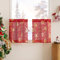 PONY DANCE Lot de 2 Rideaux Cuisine - Rideau Passe Tringle, Voilage Rouge Motifs Festifs Sapin Or, Tissu Transparent Decortaion pour Court Petite Fenetre Chambre, Cuisine, L60 x H45cm