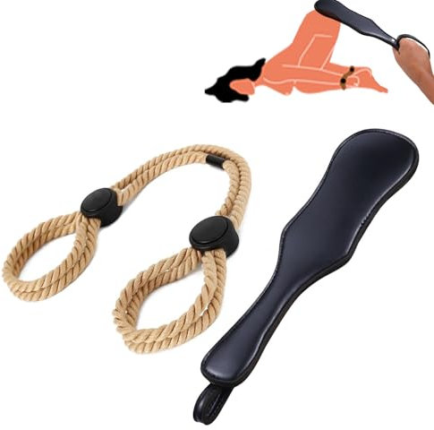 Bondageset Fessel Set Anfänger Sm Peitsche Bondage Seil Einstellbares Rope Flogger Spanking Leder Paddel Bondage Seile Spanking Paddle Set Selfbondage Bondageseil Brüste Bdsm Fesseln für Frauen
