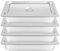 MINRS GN 1/1 Gastronormbehälter Edelstahl, 4 Stück, 50,8 x 30,48 x 10 cm mit Deckel Stapelbar Volumen 9 Liter Kann Aufbewahren von Warmen und Kalten für Wie z.B. Restaurants, Hotels, Buffets, Silber