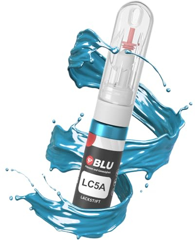 BLU Lackstift Auto kompatibel für VW LC5A BLAU Teal BLAU | Auto Lack Reparatur 2in1 Ausbesserungslack Pinsel + Nadel