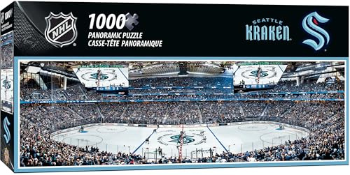 MasterPieces 1000 Piece Jigsaw Puzzle - NHL Seattle Kraken Panoramic View - 13x39 - Adult Puzzle - Eco-Friendly Recycled Board