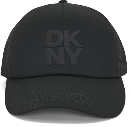 DKNY Damen Debossed Hat Beanie-Mütze, Schwarz, One Size