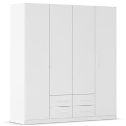Rauch Möbel Belfast, Kleiderschrank, Farbe Weiß, Breite 181 cm | Schrank, Kinderkleiderschrank, 4-türig, 4 Schubladen, für Schlafzimmer, Kinderzimmer, Babyzimmer, Garderobe, Flur