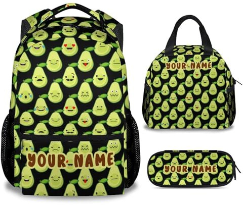 soldwellsd Avocado-Rucksäcke für Kinder, 40,6 cm, niedlicher Rucksack für Schule, grün, leichte Büchertasche für Mädchen, 3-4 Avocado, Einheitsgröße