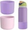 Neyeau 2Pcs Silicone Water Bottle Boot for Owala, Silicone Bottle Covers Suitable for Owala 32 Oz, Effectively Protect the Bottom of The Water cup, Suitable for Daily Life, Travel (Purple+Pink)