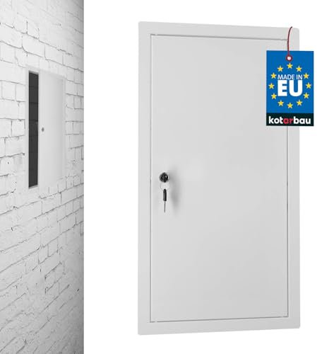 KOTARBAU® Revisionsklappe 30 x 60 cm Trockenbau Revisionstür mit Schlüsselschloss Sicherungskasten Unterputz Revisionsklappe aus verzinkter Stahl Gipskarton Wartungsklappe Weiß