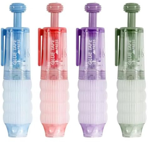 4pcs/set Press Tape Dispenser Tape Rollers Replaceable Handbook Dot Glue Roller Applicator for School Office Scrapbooking Supplies