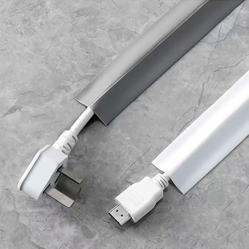 Flexible Cord Hider Cable Management Cord Covers for Wires on Wall Floor(Grey)