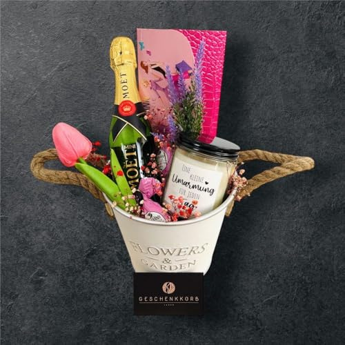 Kleine Freude DLux | Ideal als Geschenk | Für viele Anlässe, z,B. Geburtstag, Muttertag | Ein exklusiver Korb