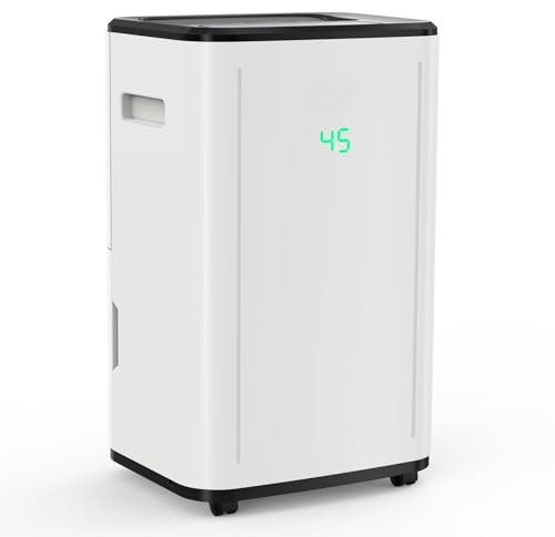 30L/Day Home Dehumidifier - Energy Efficient Smart Model With 6L Water Tank, Digital Humidity Display & Drain Hose - Ideal for Large Rooms, Bathrooms & Laundry Drying