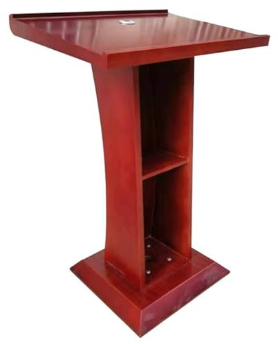 LYCDPYCD Rednerpult Aus Holz Stehpult Podium Mit Verkabelungslöchern Kirchenpult Massiver Sockel Rednerpult Mit Zwei Ablageebenen