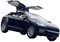 YCNXEB Miniatur Modelle 1 32 Für Tesla Model X Model S Legierung Automodell Druckguss Metall Spielzeugfahrzeuge Automodell Simulation Ton Und Licht Originalgetreue Nachbildung(Schwarz)